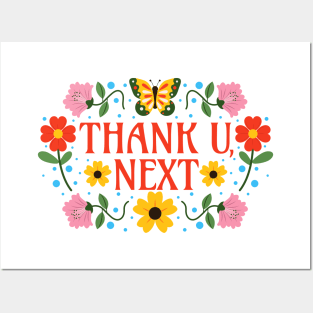 Thank You Next - Floral Typography - Thank U Posters and Art